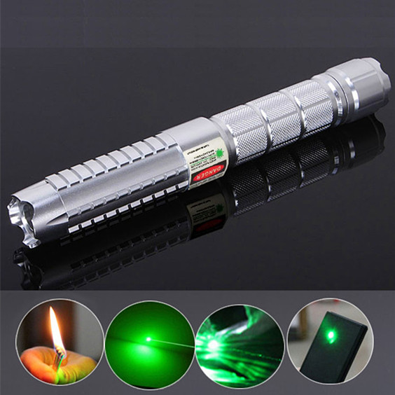 5000mW 532nm Green Laser Pointer Visible Beam Light Burns Match Adjustable Flashlight